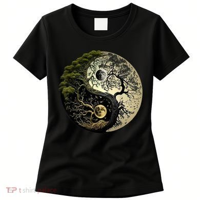 Yin Yang Tree Of Life Funny Women's T-Shirt