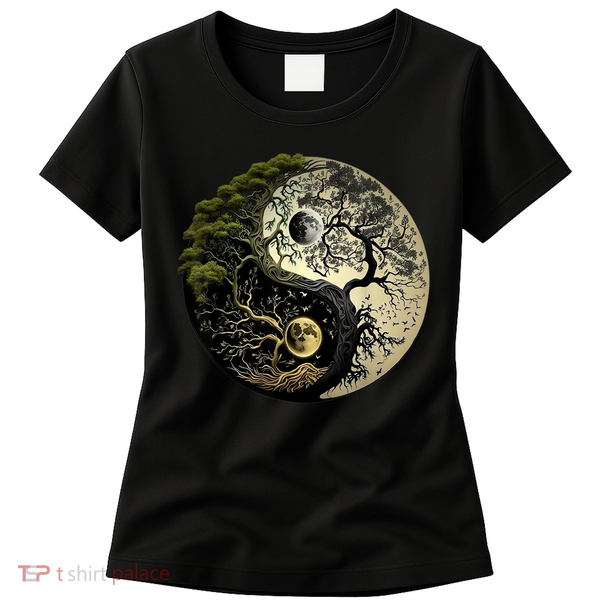 Yin Yang Tree Of Life Funny Women's T-Shirt