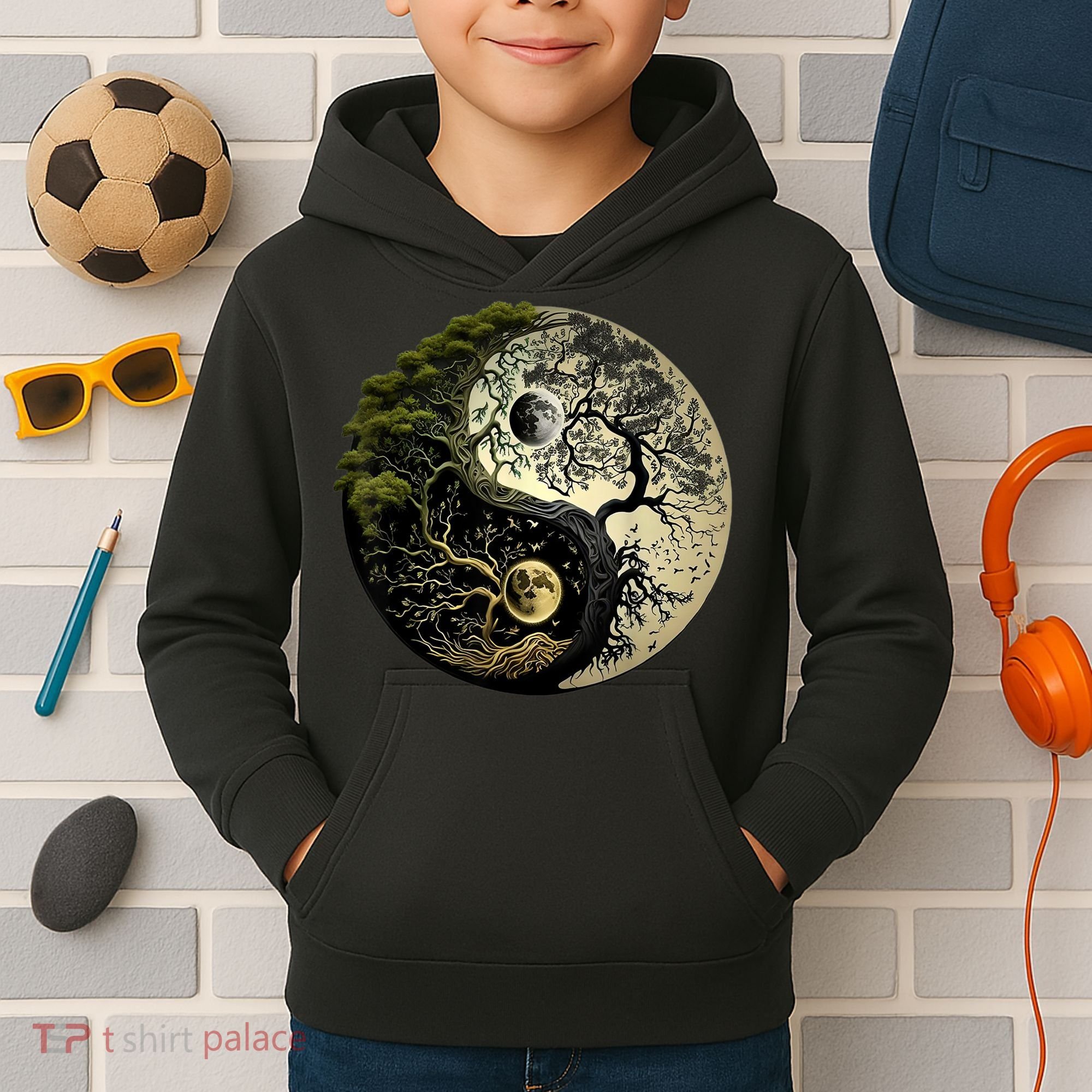 Yin Yang Tree Of Life Funny Kids Hoodie