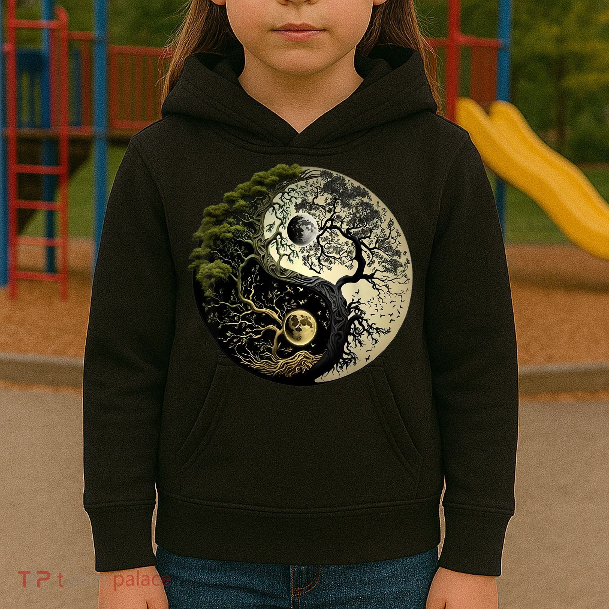 Yin Yang Tree Of Life Funny Kids Hoodie