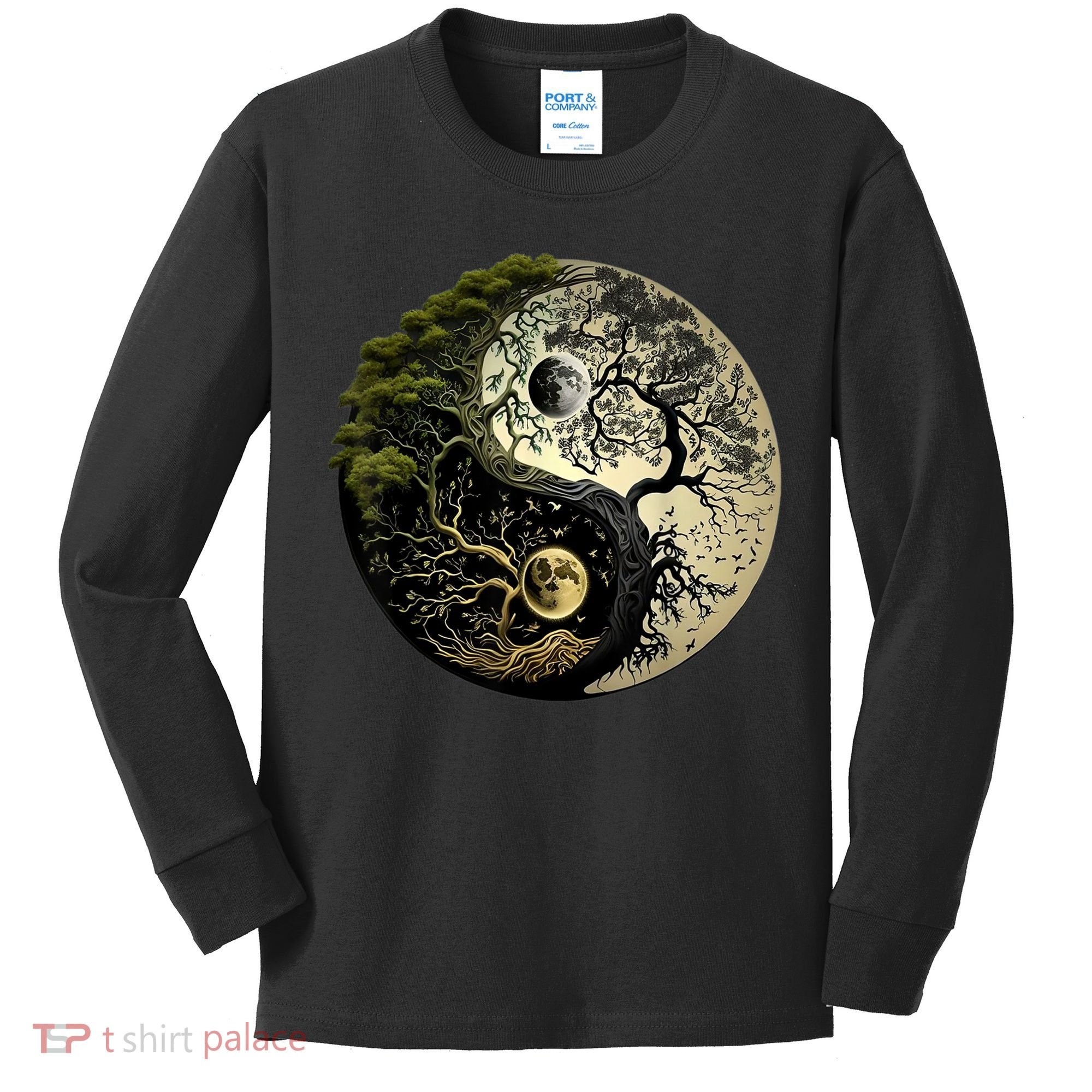 Yin Yang Tree Of Life Funny Kids Long Sleeve Shirt