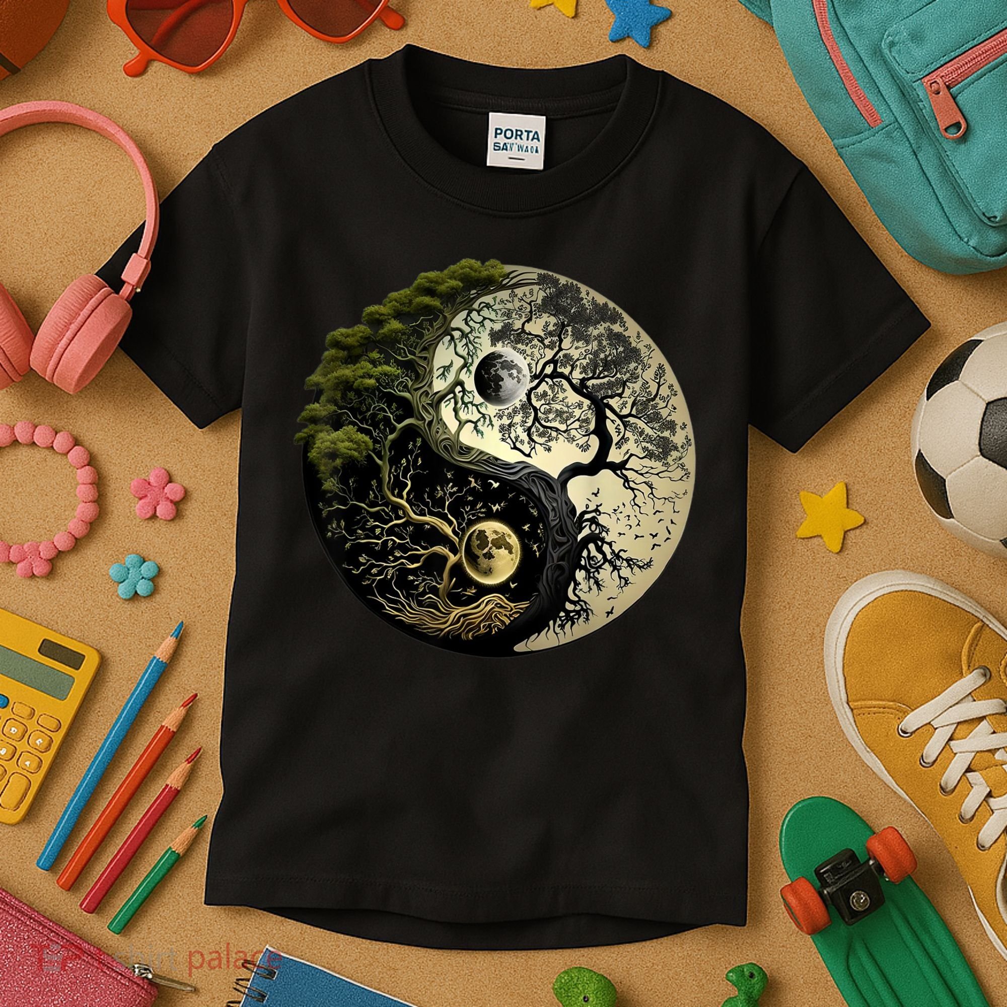 Yin Yang Tree Of Life Funny Kids T-Shirt