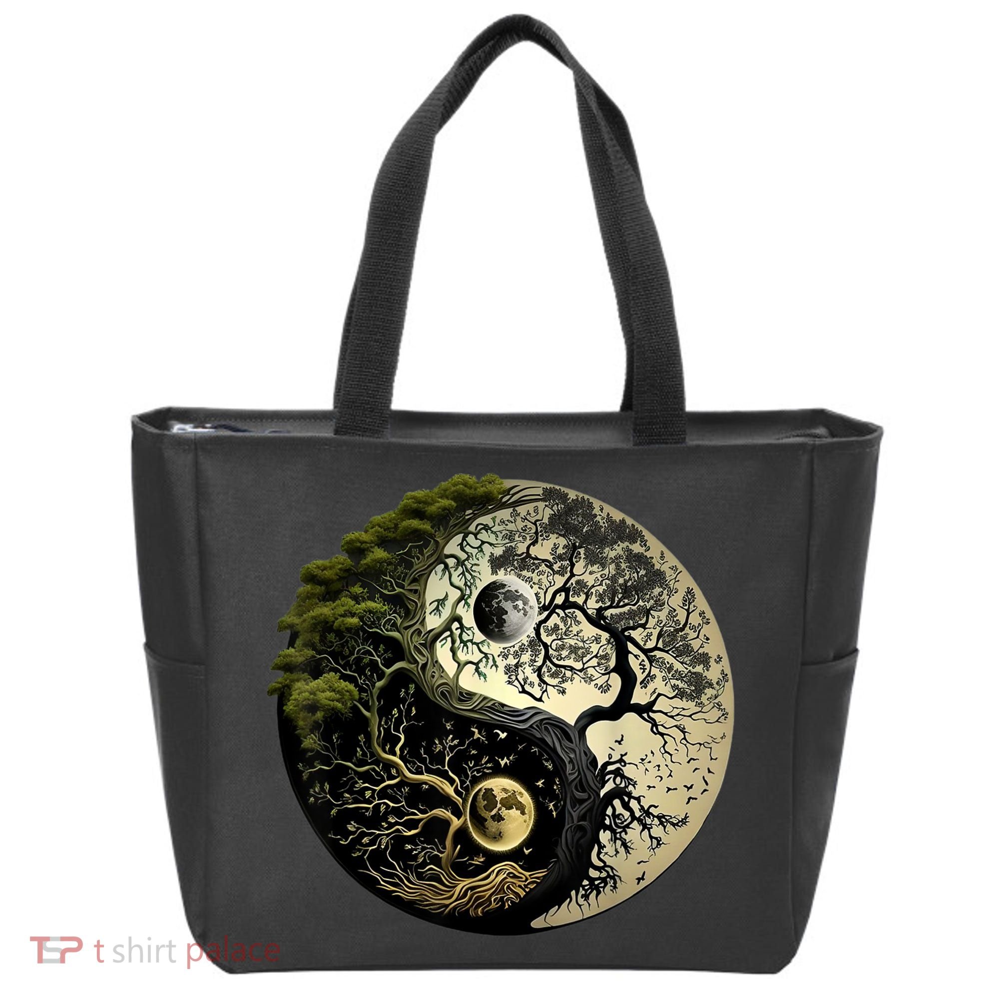 Yin Yang Tree Of Life Funny Tote Bag