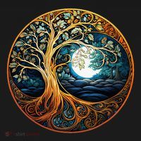 Yin Yang Tree Of Life Coaster thumb 2