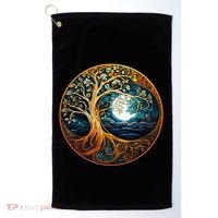 Yin Yang Tree Of Life Golf Towel thumb 0