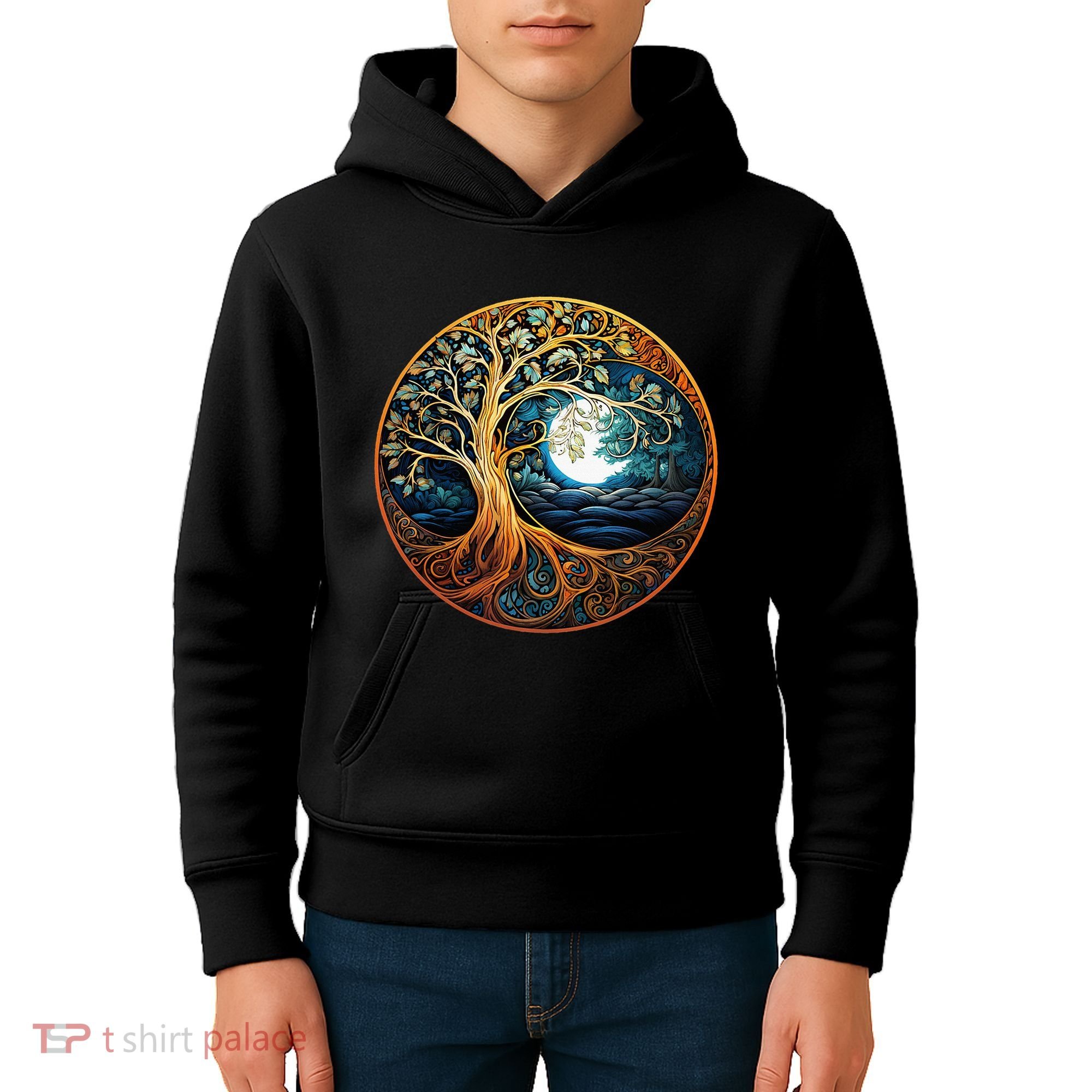 Yin Yang Tree Of Life Kids Hoodie