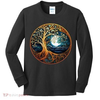 Yin Yang Tree Of Life Kids Long Sleeve Shirt