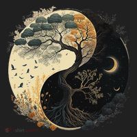 Yin Yang Tree Of Life Moon Sun Duality Women's Sweatshirt thumb 2
