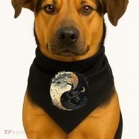 Yin Yang Tree Of Life Moon Sun Duality USA-Made Doggie Bandana thumb 1