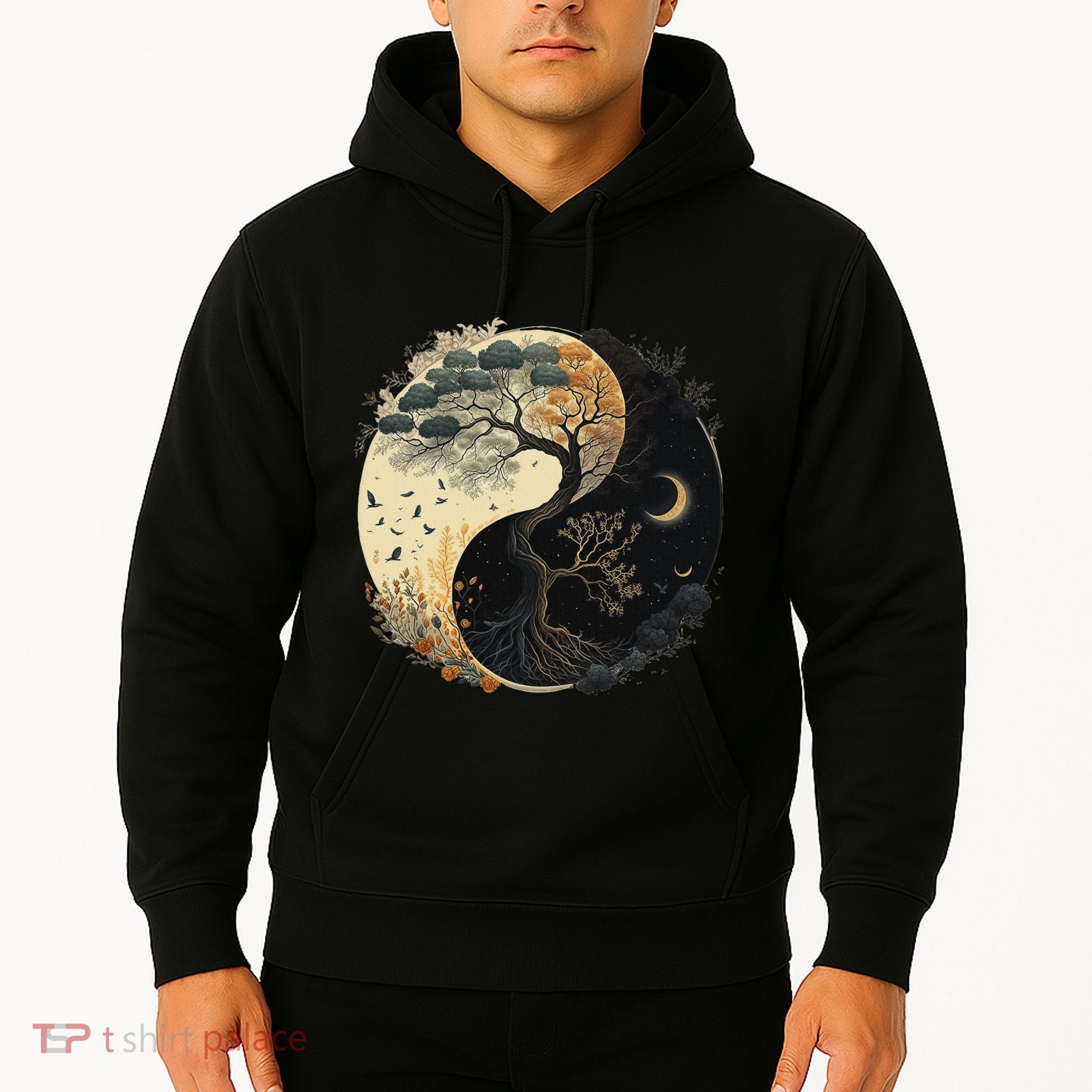 Yin Yang Tree Of Life Moon Sun Duality Hoodie