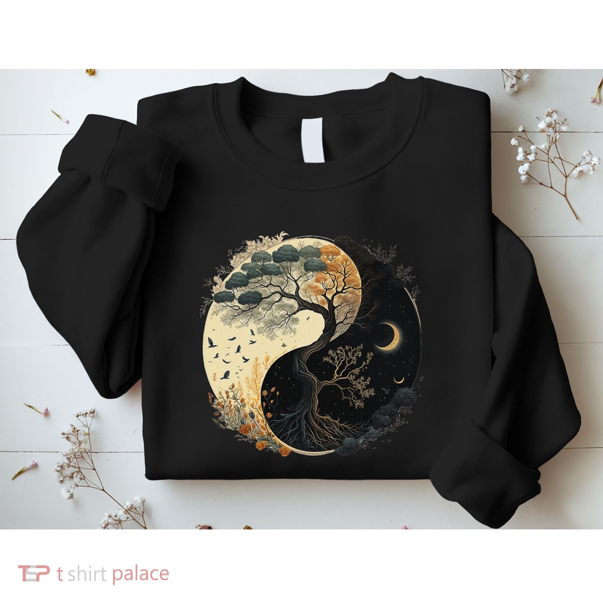 Yin Yang Tree Of Life Moon Sun Duality Sweatshirt