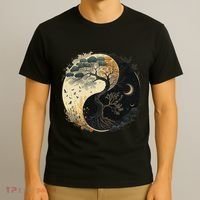 Yin Yang Tree Of Life Moon Sun Duality T-Shirt thumb 3