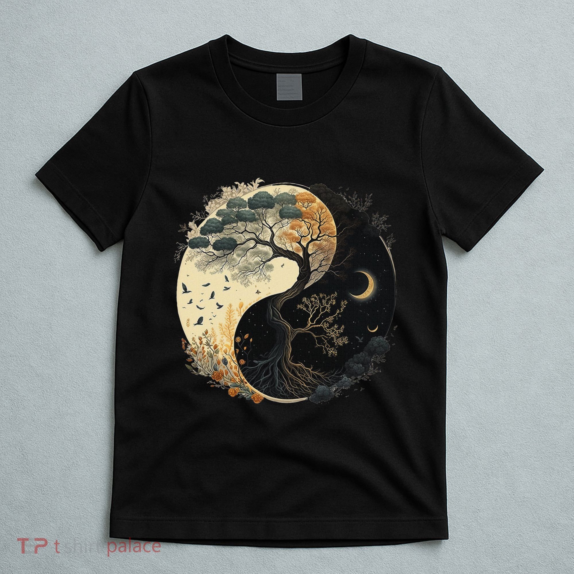 Yin Yang Tree Of Life Moon Sun Duality T-Shirt