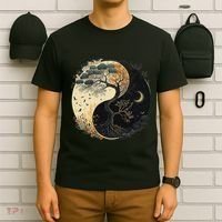 Yin Yang Tree Of Life Moon Sun Duality T-Shirt thumb 6