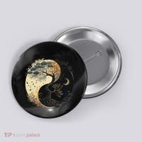 Yin Yang Tree Of Life Moon Sun Duality Button thumb 0