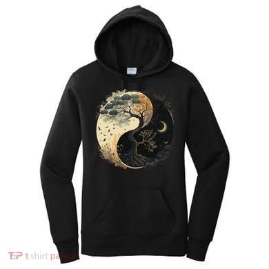 Yin Yang Tree Of Life Moon Sun Duality Women's Hoodie