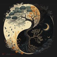 Yin Yang Tree Of Life Moon Sun Duality Women's Hoodie thumb 2