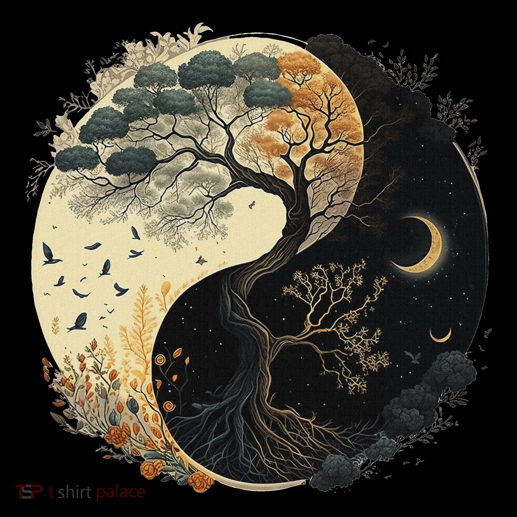 Yin Yang Tree Of Life Moon Sun Duality Women's Hoodie