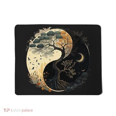 Yin Yang Tree Of Life Moon Sun Duality Mousepad