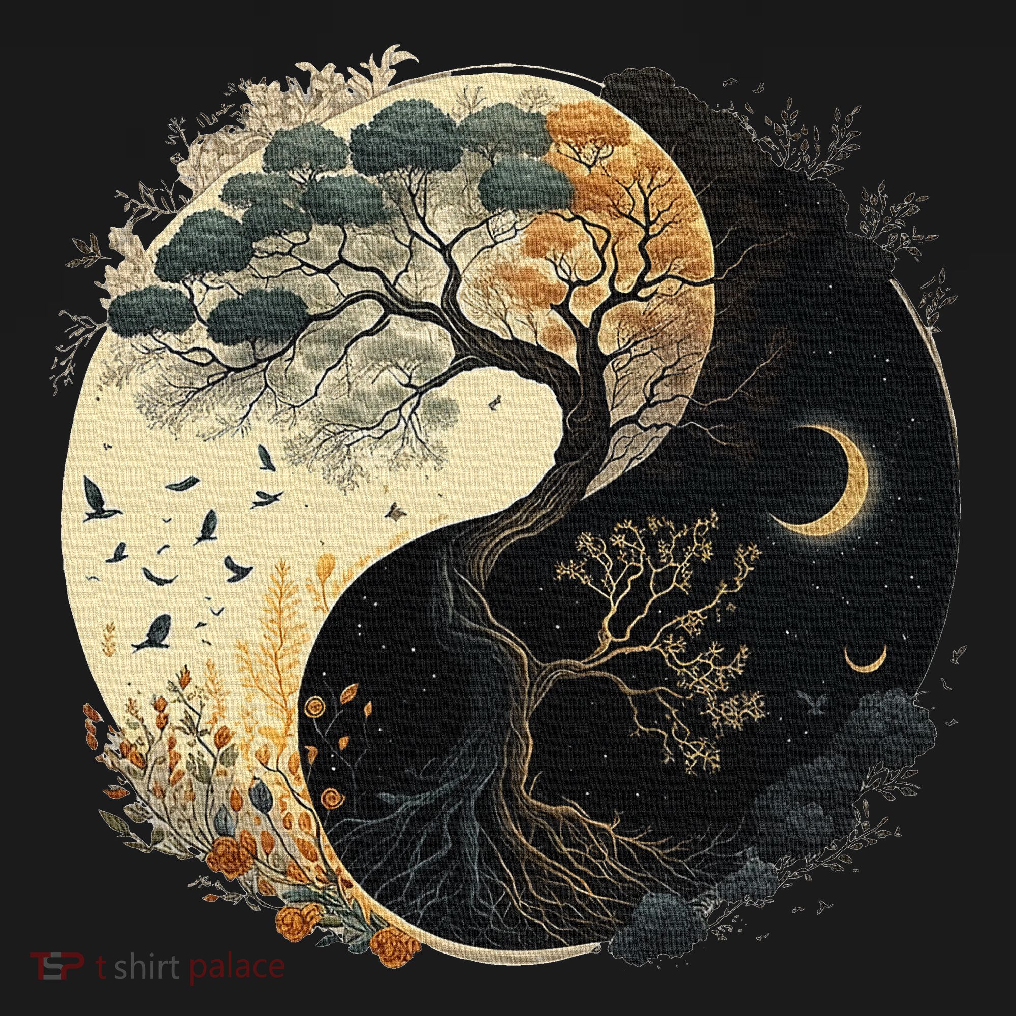 Yin Yang Tree Of Life Moon Sun Duality Women's Tank Top
