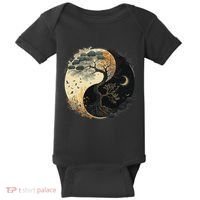 Yin Yang Tree Of Life Moon Sun Duality Baby Bodysuit thumb 0