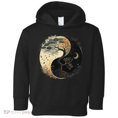 Yin Yang Tree Of Life Moon Sun Duality Toddler Hoodie
