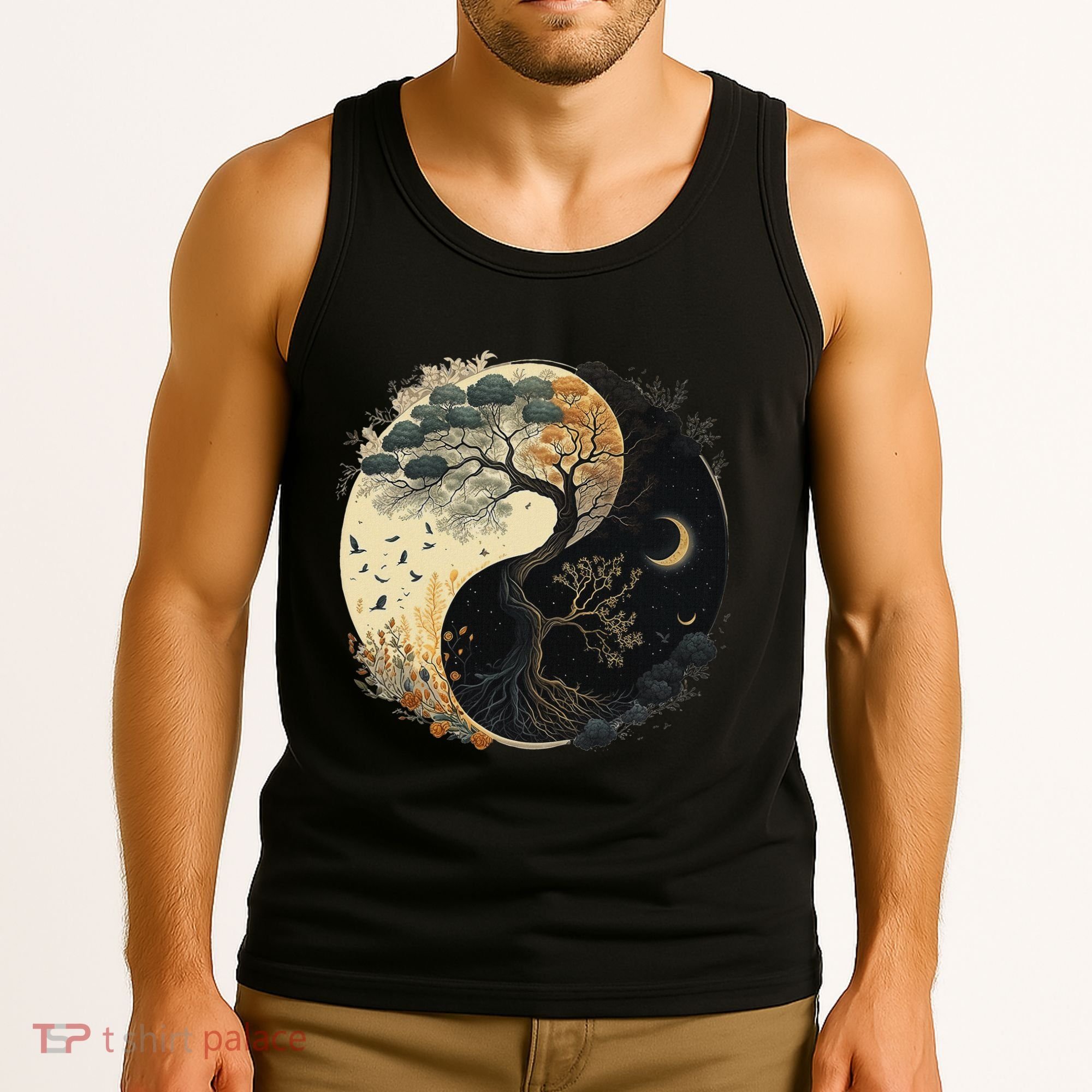Yin Yang Tree Of Life Moon Sun Duality Tank Top