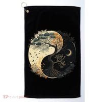 Yin Yang Tree Of Life Moon Sun Duality Golf Towel thumb 0