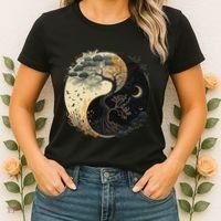 Yin Yang Tree Of Life Moon Sun Duality Women's T-Shirt thumb 2