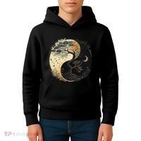 Yin Yang Tree Of Life Moon Sun Duality Kids Hoodie thumb 4