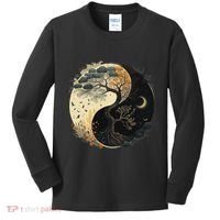 Yin Yang Tree Of Life Moon Sun Duality Kids Long Sleeve Shirt thumb 0