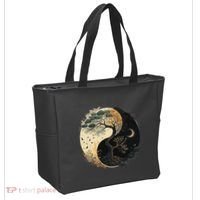 Yin Yang Tree Of Life Moon Sun Duality Tote Bag thumb 2