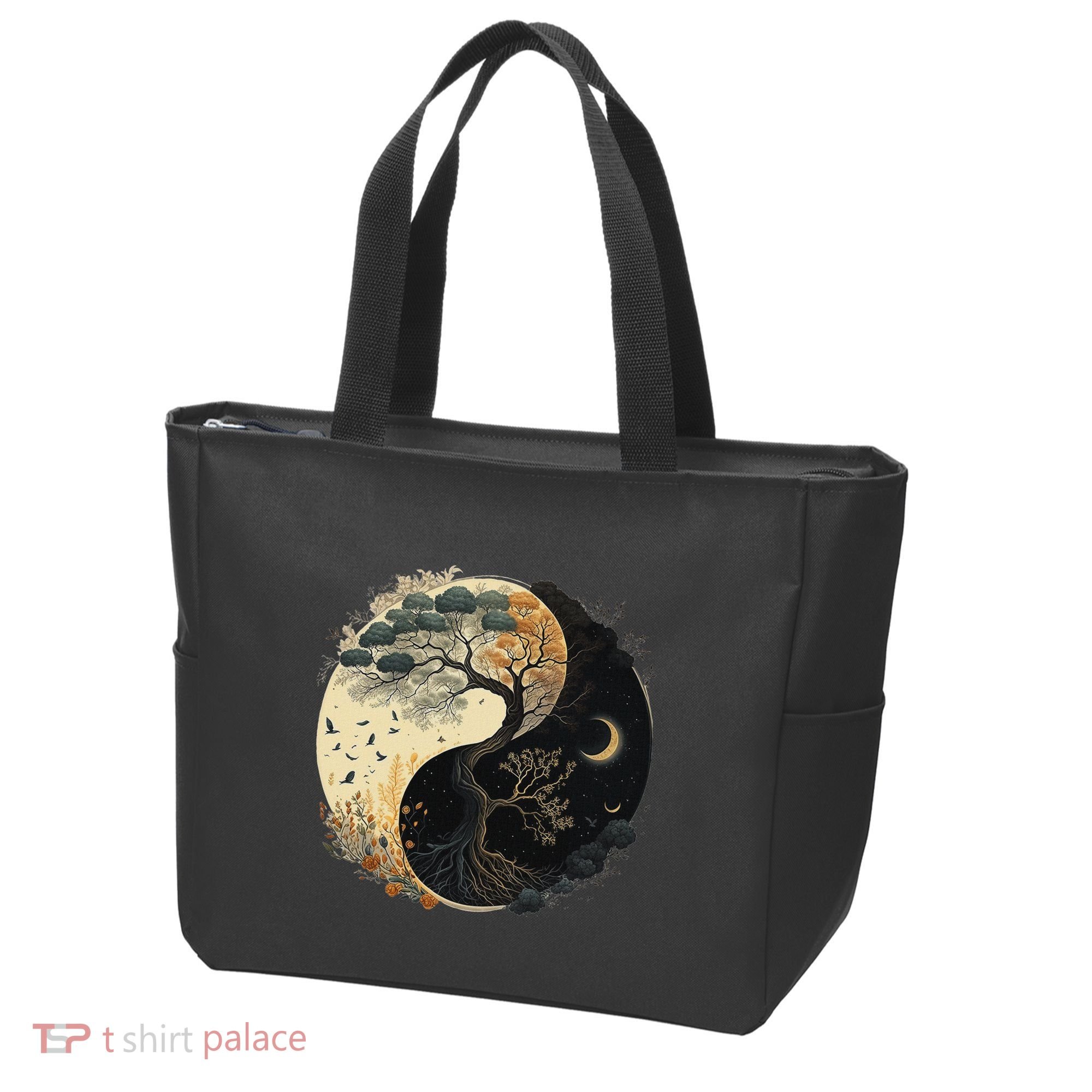 Yin Yang Tree Of Life Moon Sun Duality Tote Bag