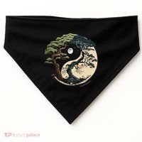 Yin Yang Tree Of Life On Buddhist Bonsai Tree USA-Made Doggie Bandana thumb 0