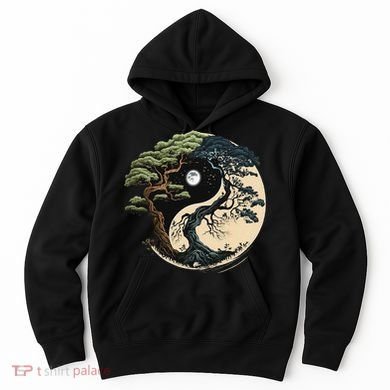 Yin Yang Tree Of Life On Buddhist Bonsai Tree Hoodie
