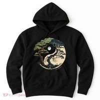 Yin Yang Tree Of Life On Buddhist Bonsai Tree Hoodie thumb 0