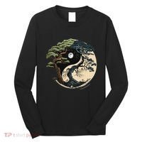 Yin Yang Tree Of Life On Buddhist Bonsai Tree Long Sleeve Shirt thumb 0