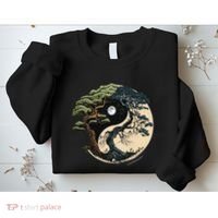 Yin Yang Tree Of Life On Buddhist Bonsai Tree Sweatshirt thumb 2