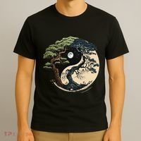 Yin Yang Tree Of Life On Buddhist Bonsai Tree T-Shirt thumb 3