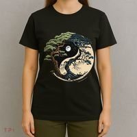 Yin Yang Tree Of Life On Buddhist Bonsai Tree T-Shirt thumb 4