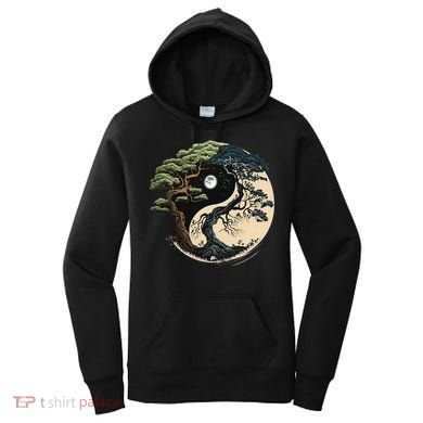 Yin Yang Tree Of Life On Buddhist Bonsai Tree Women's Hoodie