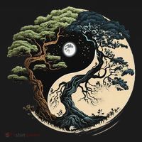Yin Yang Tree Of Life On Buddhist Bonsai Tree Women's Hoodie thumb 2