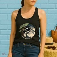 Yin Yang Tree Of Life On Buddhist Bonsai Tree Women's Tank Top thumb 2