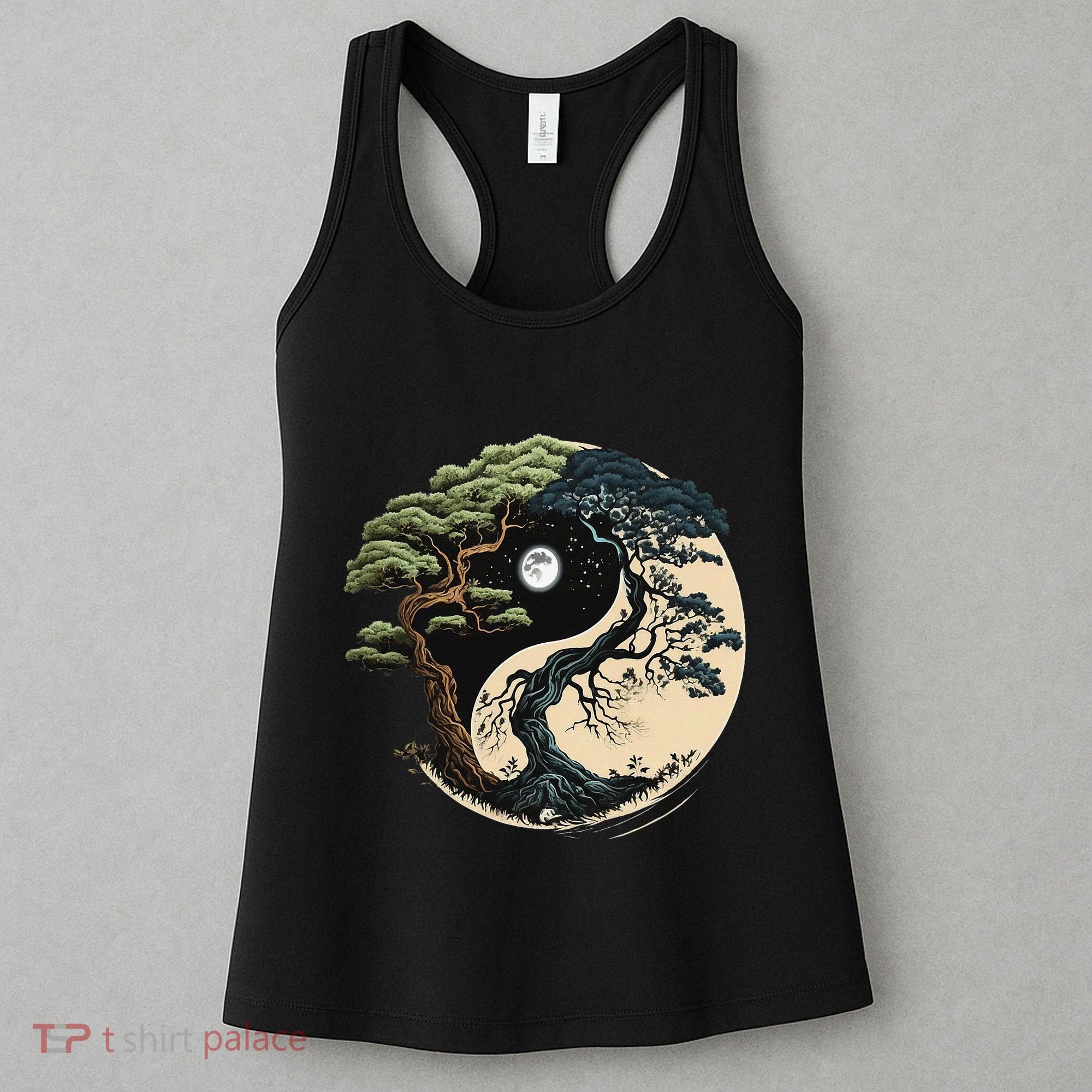 Yin Yang Tree Of Life On Buddhist Bonsai Tree Women's Tank Top
