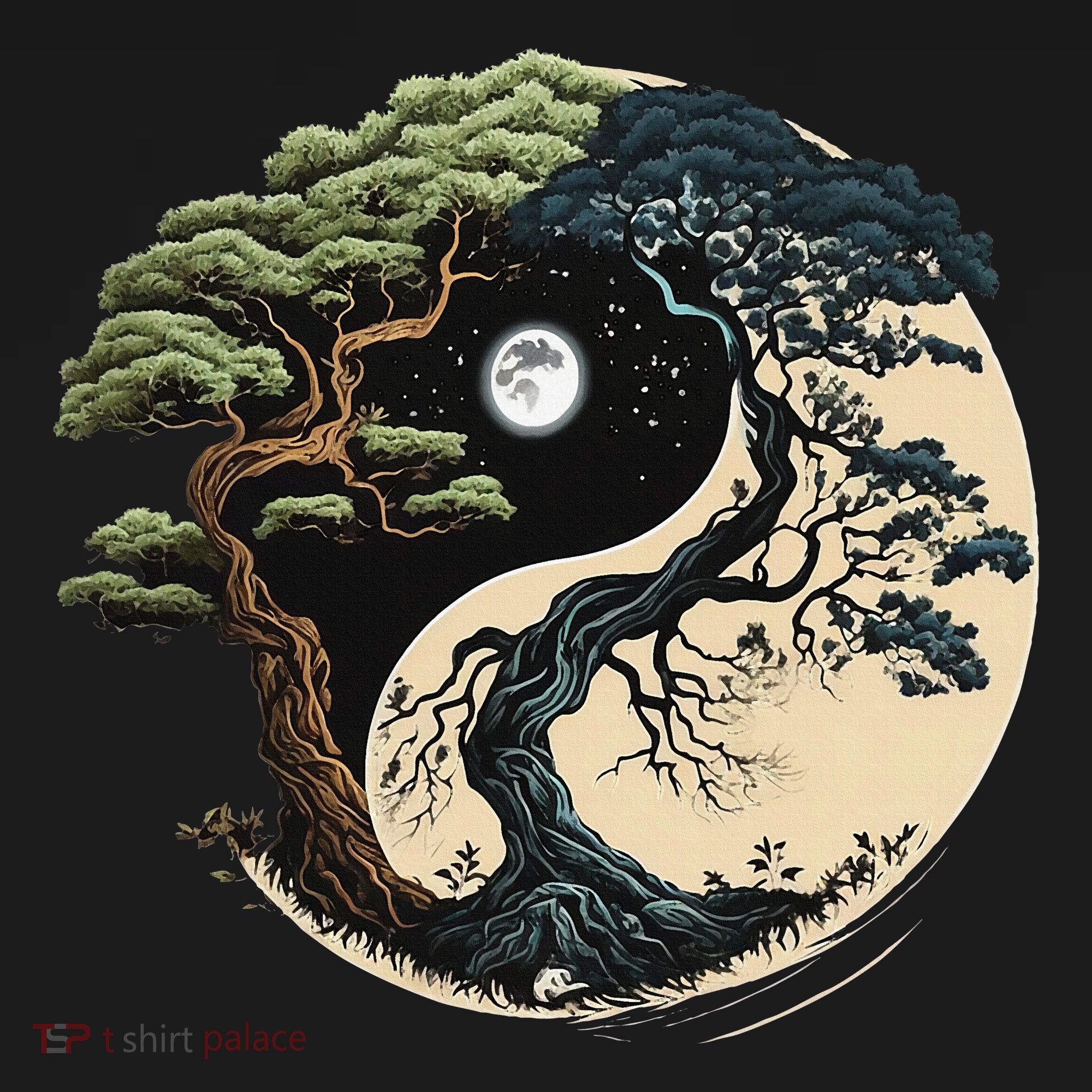 Yin Yang Tree Of Life On Buddhist Bonsai Tree Women's Tank Top