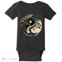 Yin Yang Tree Of Life On Buddhist Bonsai Tree Baby Bodysuit thumb 0