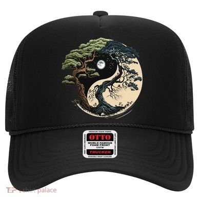 Yin Yang Tree Of Life On Buddhist Bonsai Tree Hat