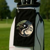 Yin Yang Tree Of Life On Buddhist Bonsai Tree Golf Towel thumb 2