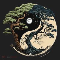 Yin Yang Tree Of Life On Buddhist Bonsai Tree Golf Towel thumb 3
