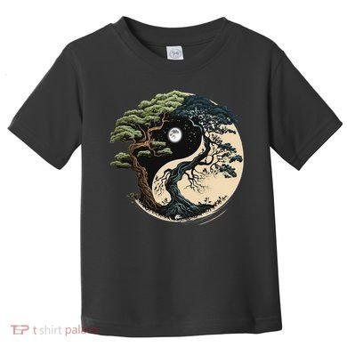 Yin Yang Tree Of Life On Buddhist Bonsai Tree Toddler T-Shirt